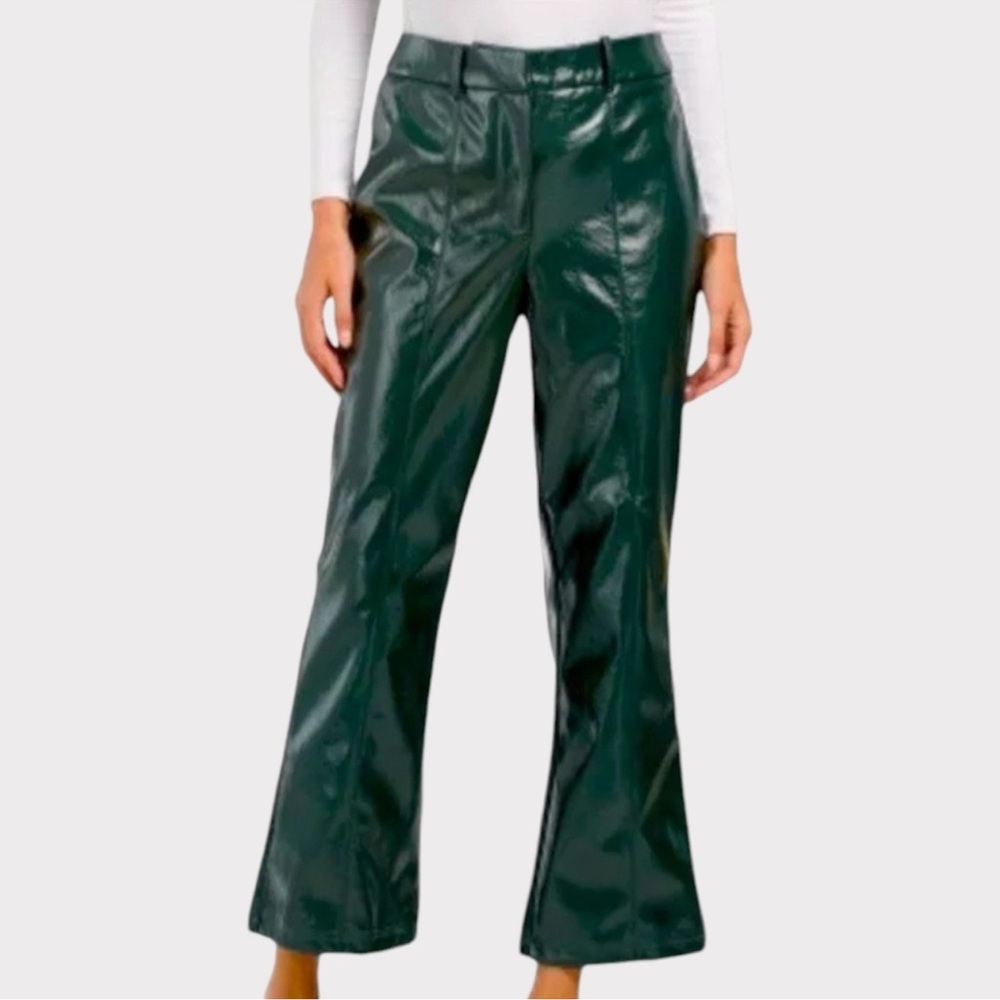 7 For All Mankind Shiny Emerald Cropped Pants